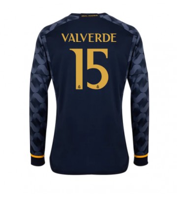 Real Madrid Federico Valverde #15 Udebanetrøje 2023-24 Lange ærmer